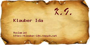 Klauber Ida névjegykártya
