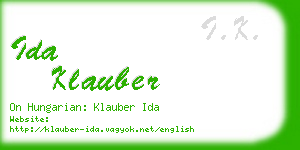 ida klauber business card